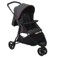 Carrinho De Bebê Burigotto Cr3 De 0 Até 15kg Para Passeio Cinza Escuro Com Vermelho - 1