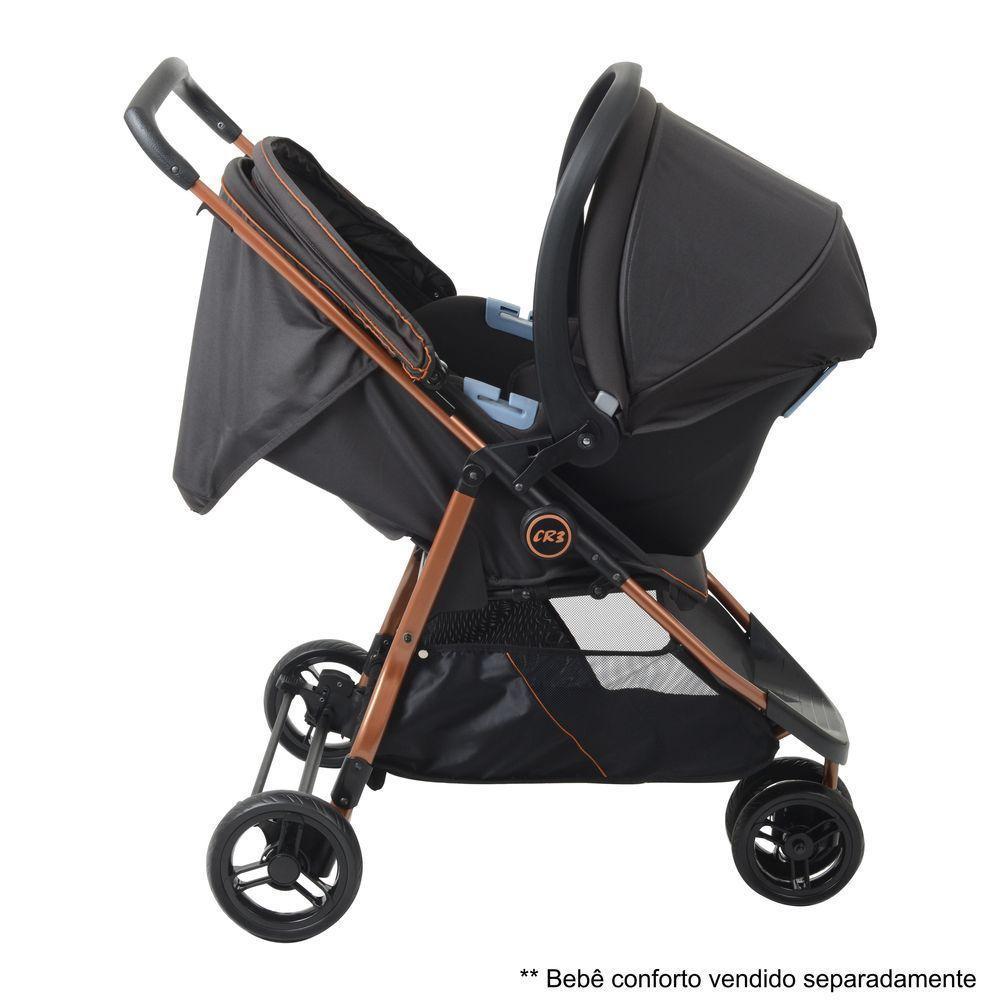 Carrinho De Bebê Burigotto Cr3 De 0 Até 15kg Para Passeio Cinza Escuro Com Cobre - 2