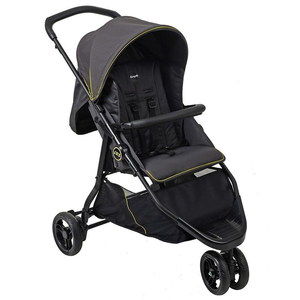 Carrinho De Bebê Burigotto Cr3 De 0 Até 15kg Para Passeio Cinza Escuro Com Neon - 1