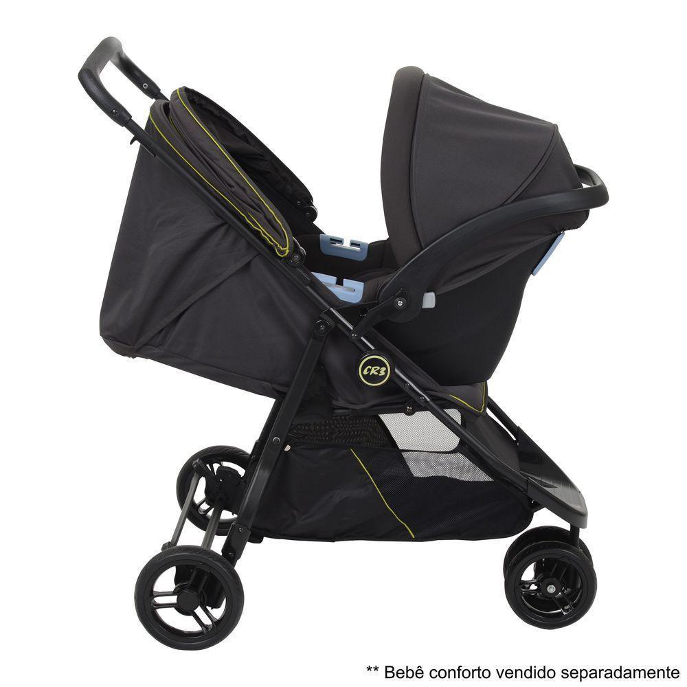 Carrinho De Bebê Burigotto Cr3 De 0 Até 15kg Para Passeio Cinza Escuro Com Neon - 3