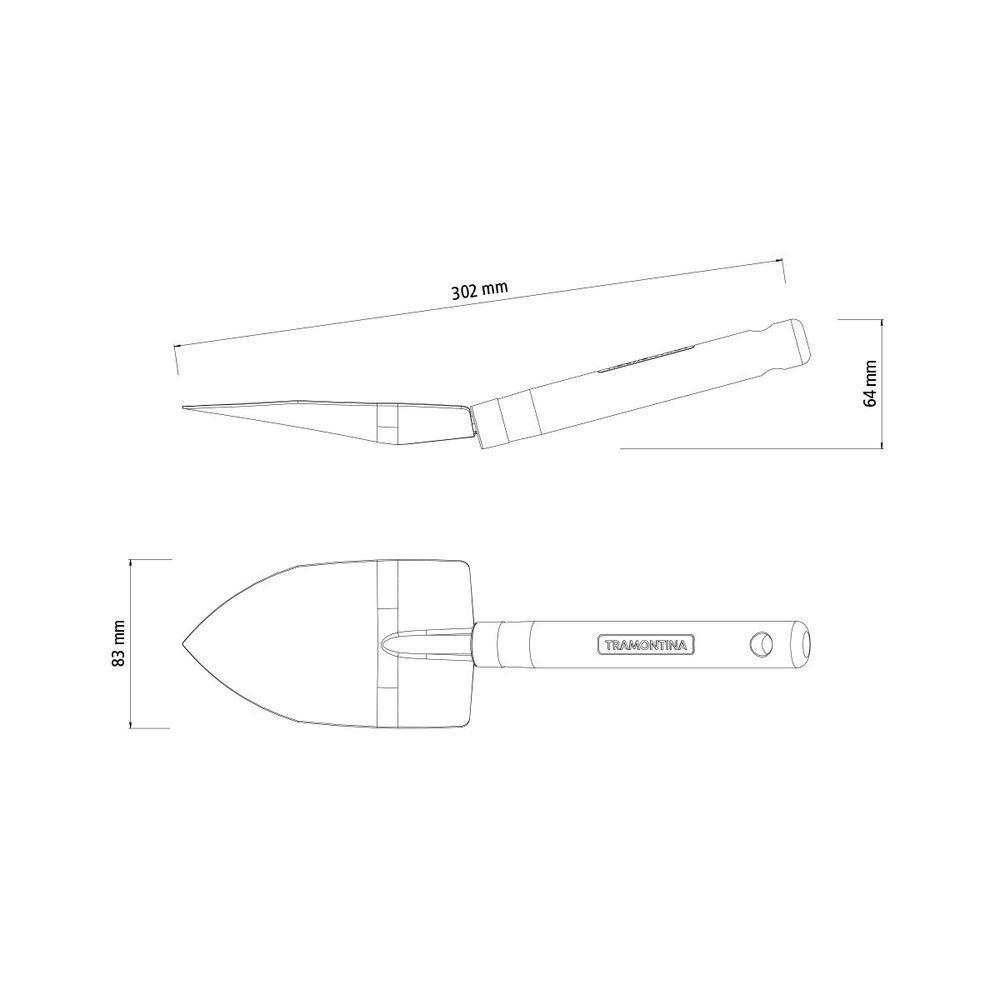 Pazinha Larga Metalica Para Jardinagem Tramontina Com Cabo De Madeira - 3