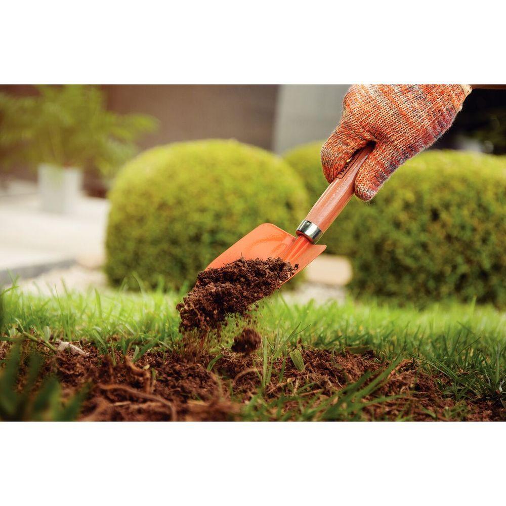 Pazinha Larga Metalica Para Jardinagem Tramontina Com Cabo De Madeira - 7