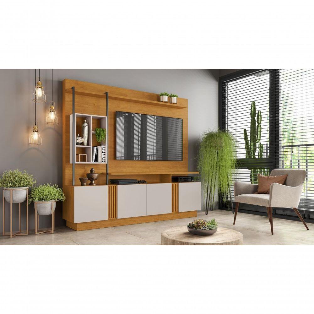 Painel Home Para Tv Até 65'' 4 Portas 6 Nichos 2 Prateleiras Fortuna Jcm Movelaria - 3