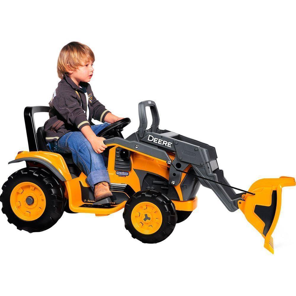 Mini Trator Infantil Elétrico Peg-Pérego Deere Construction Loader 12V - Laranja - 2