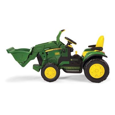 Mini Trator Infantil Elétrico John Deere Ground Loader 12V Verde e Amarelo Peg Perego