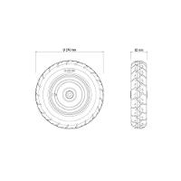 Pneu Com Câmara 3.5/8 Polegada E Roda Metálica Tramontin Para Carrinho De Mão Com Bucha Plástica - 2