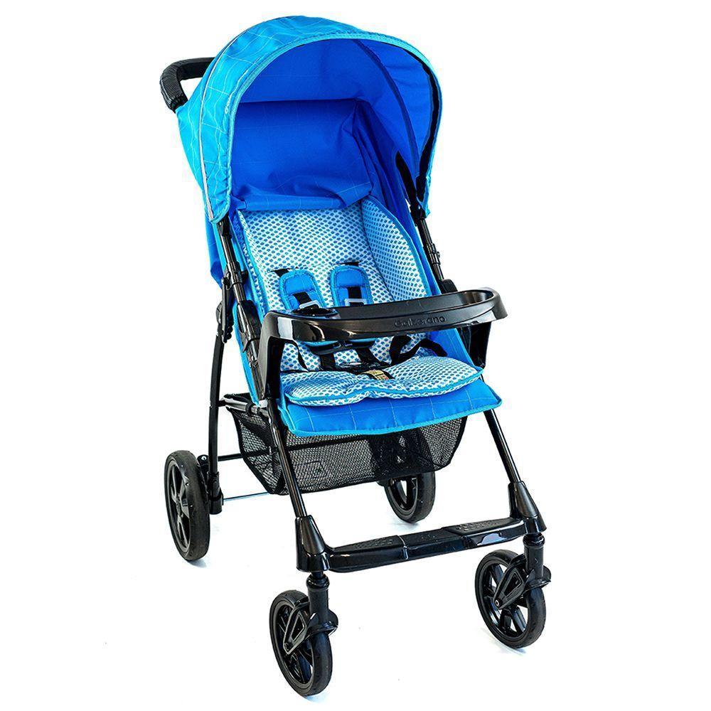 Carrinho de Bebê Passeio Galzerano Romano de 0 Meses Até 15kg Preto e Azul - 2