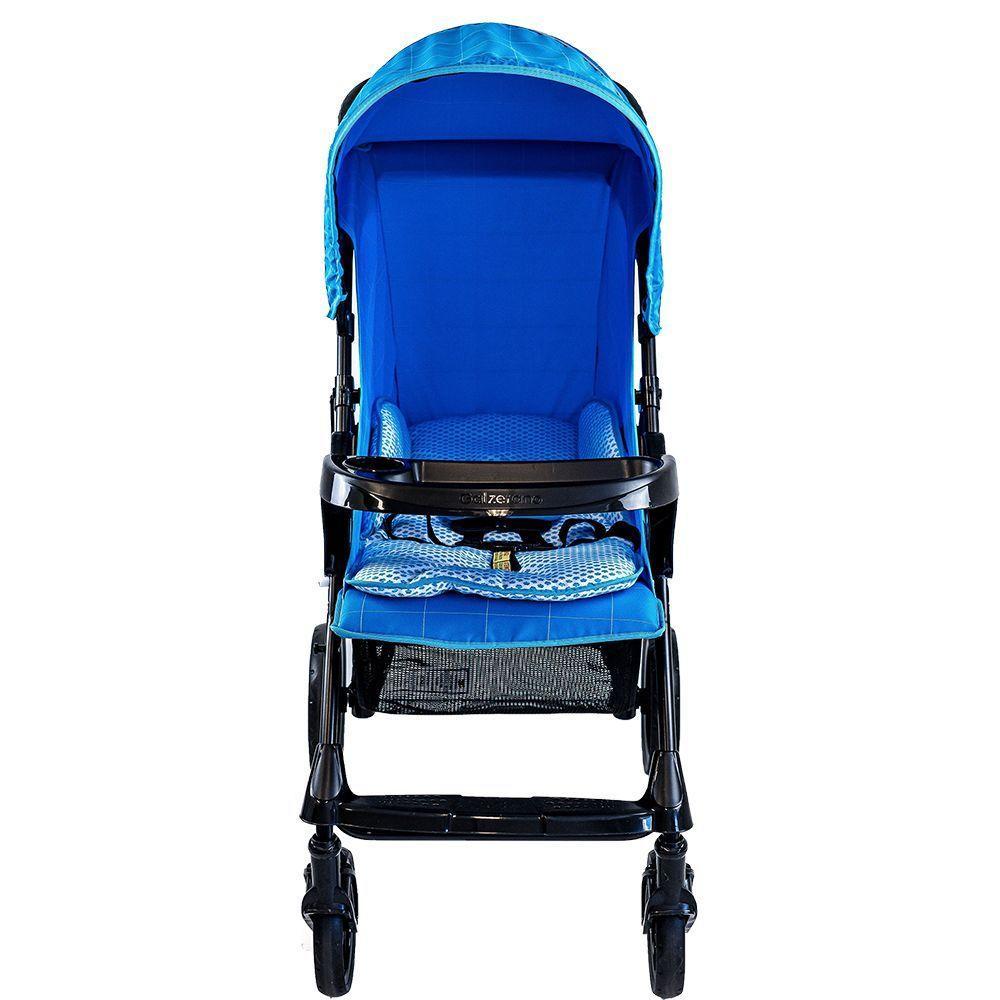 Carrinho de Bebê Passeio Galzerano Romano de 0 Meses Até 15kg Preto e Azul - 3