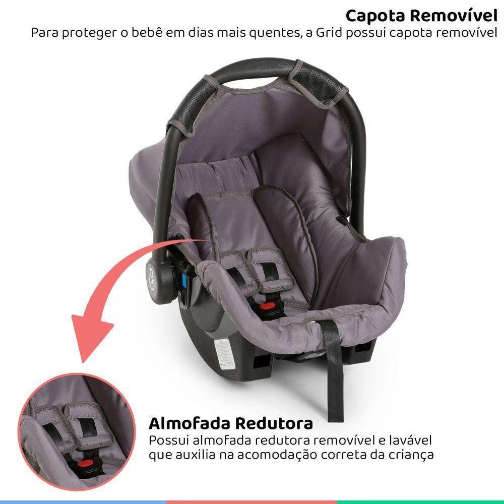 Bebê Conforto Galzerano Grid 8184 De 0 Até 13 Kg Preto E Cinza - 4