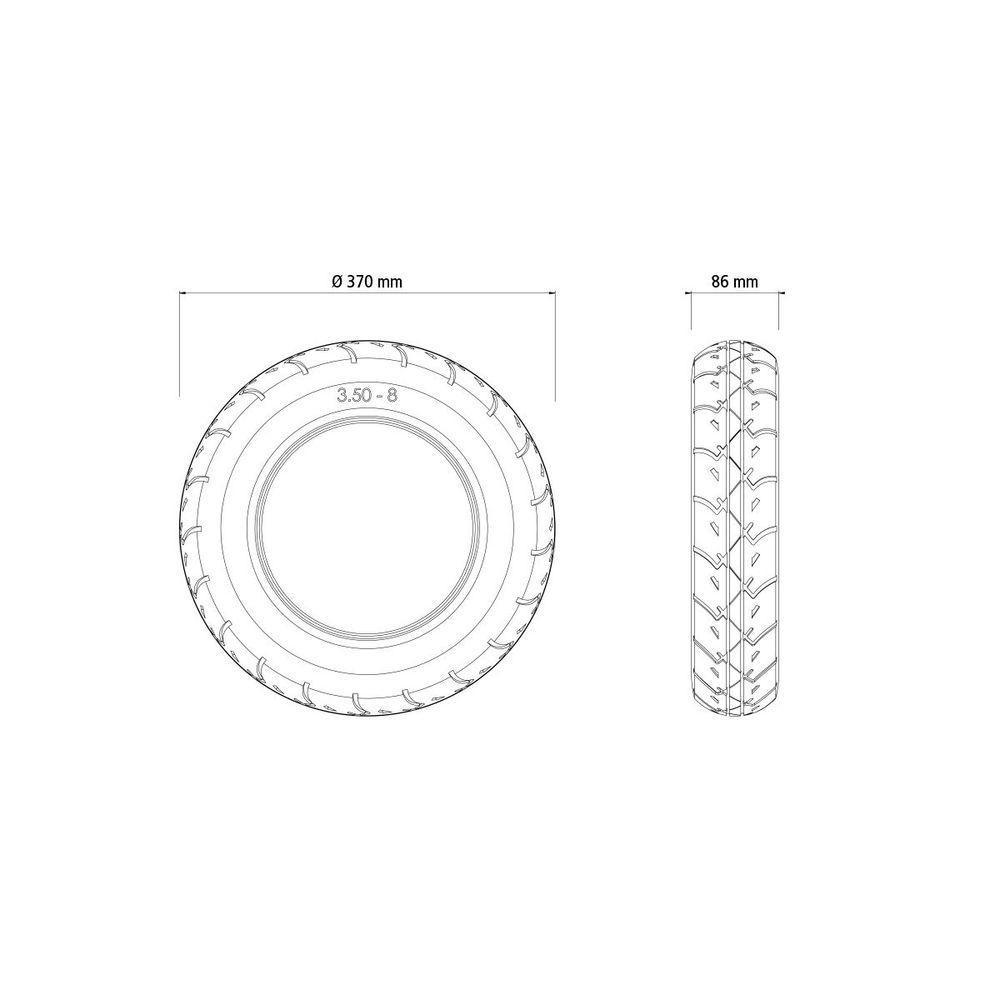 Pneu 3.5-8" Para Carrinho De Mão Tramontina Em Borracha - 2