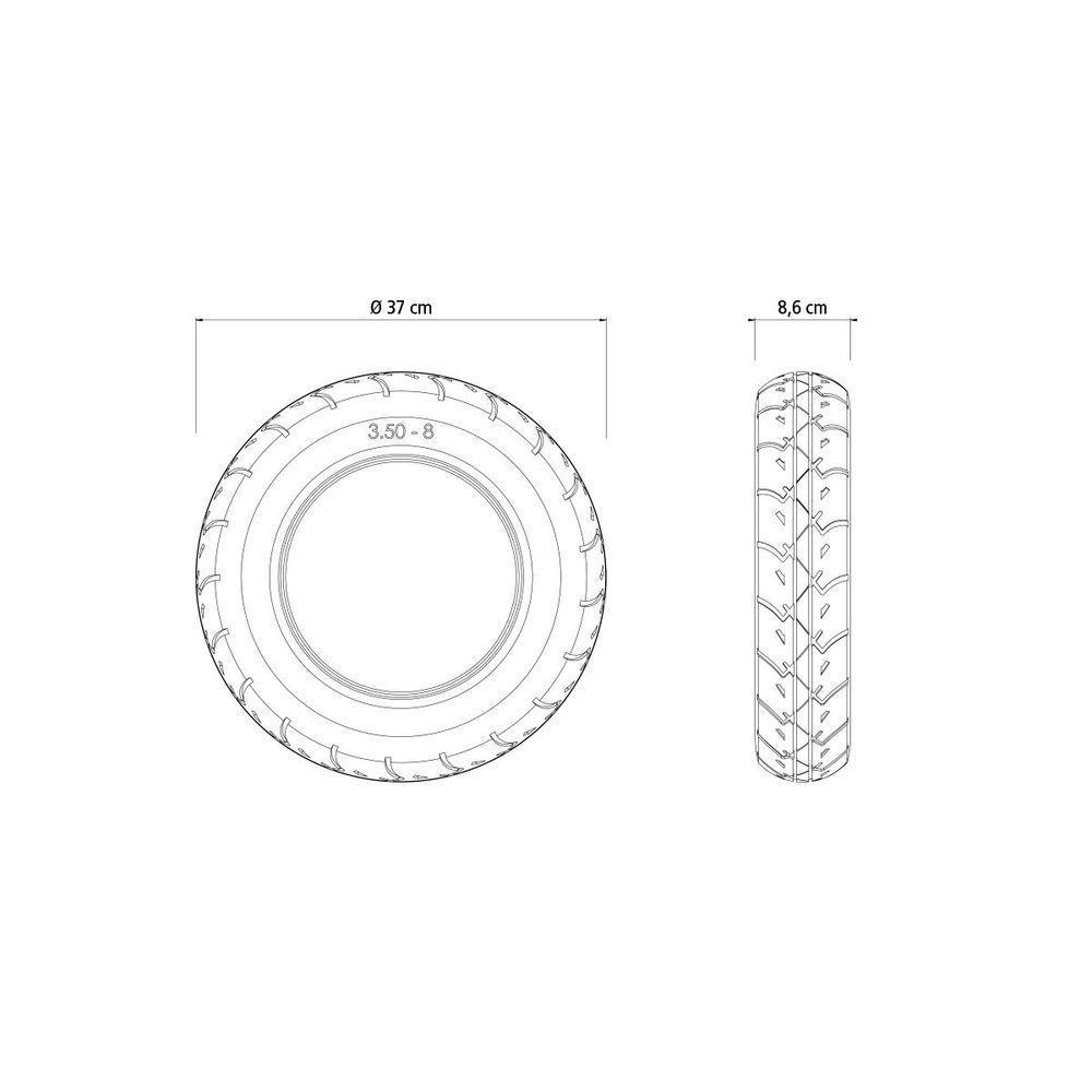 Pneu 3.5-8" Para Carrinho De Mão Tramontina Em Borracha - 3