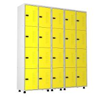 Armário Roupeiro Aço 20 Portas Academia Guarda Volume Trinco Amarelo - 1