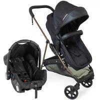 Travel System Galzerano Napoli Com Base Para Carro Trio Preto Com Cobre - 3