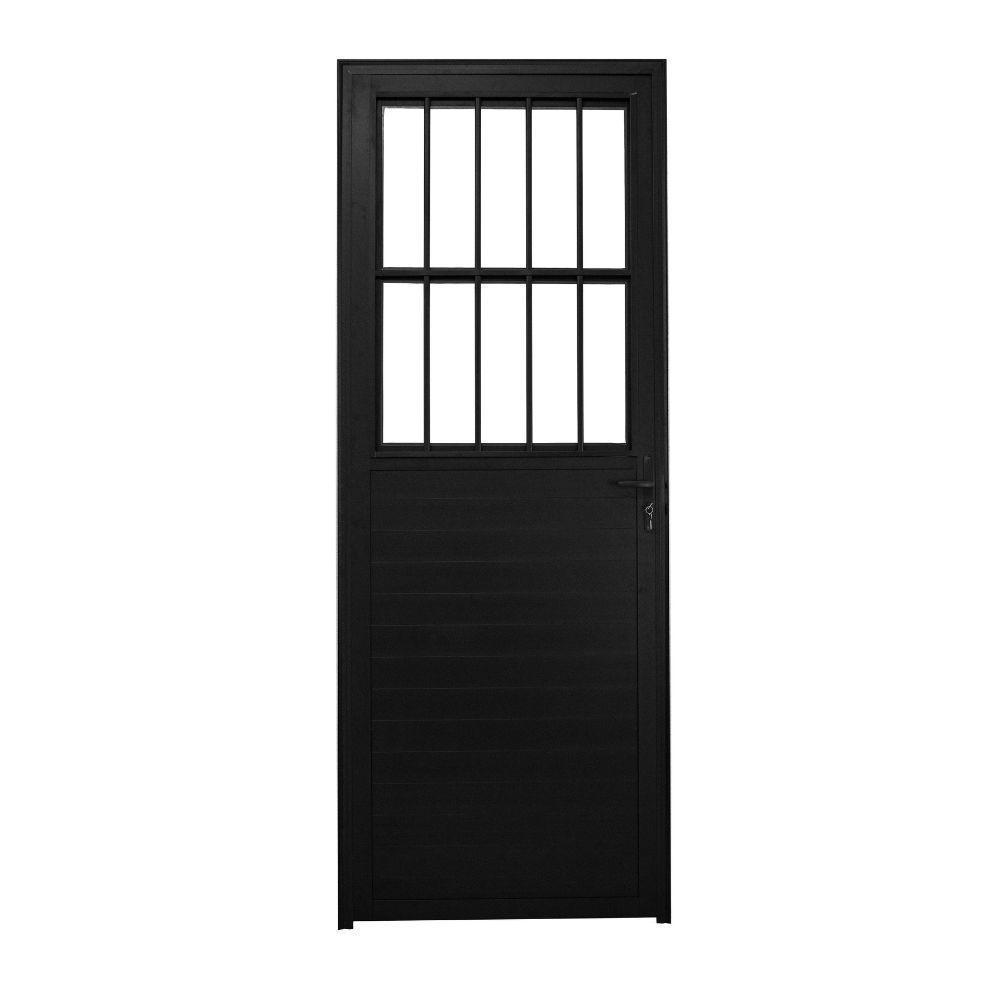 Porta Social Lambril Alumínio Preto 2.10 X 90 Lado Direito – Hale - 1