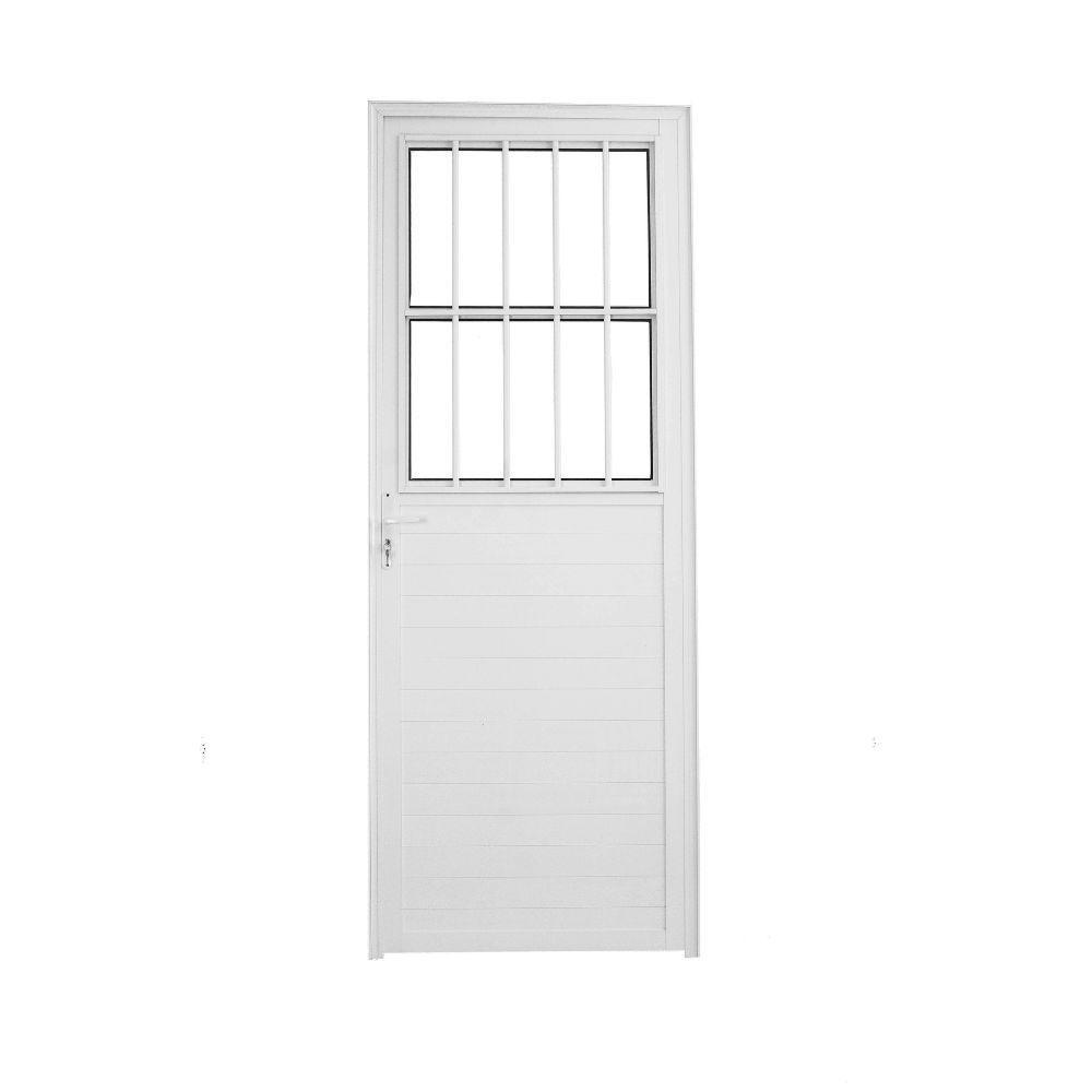Porta Social Lambril Alumínio Branco 2.10 X 90 Lado Direito – Hale - 1