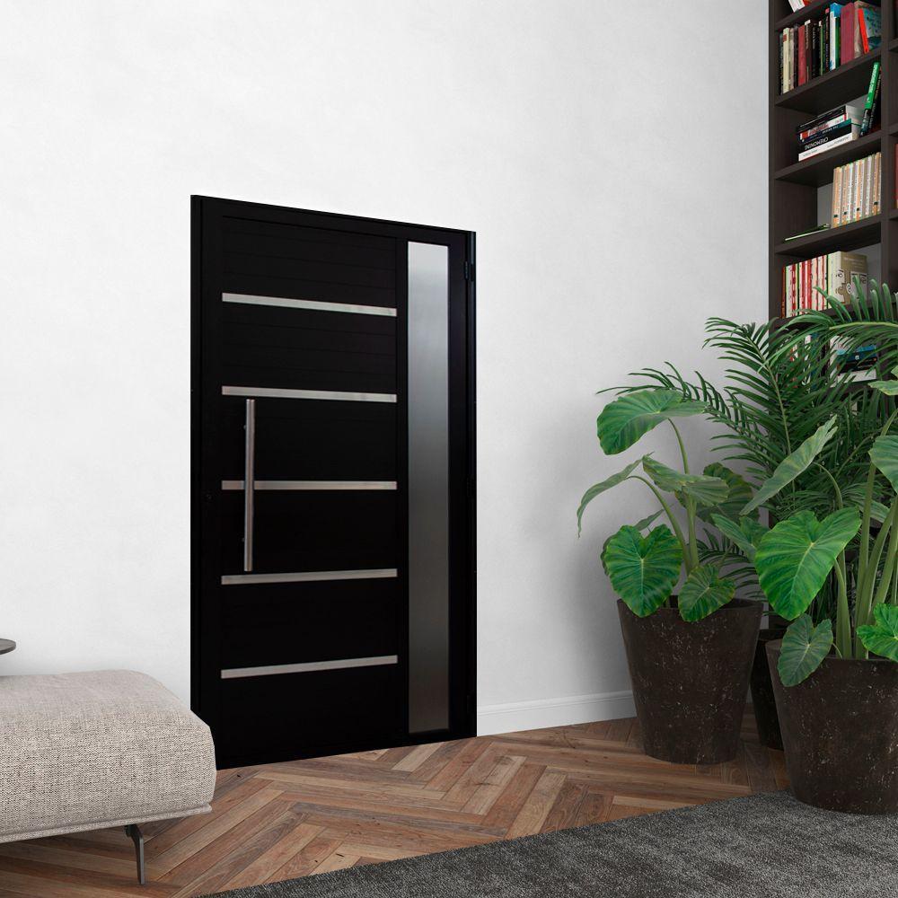 Porta Lambril Solara Com Puxador E Visor 90 X 2.10 Preta Lado Esquerdo – Hale - 4