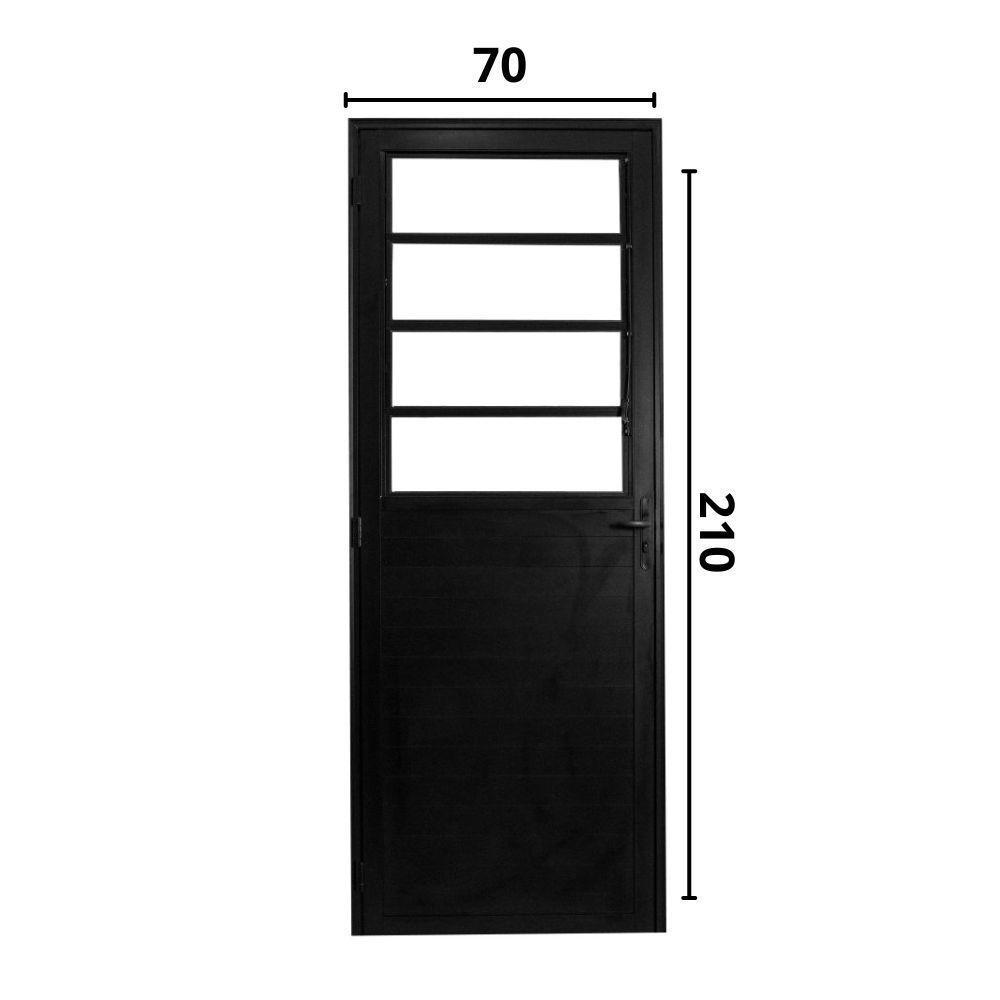 Porta Basculante Lambril Alumínio Preto 2.10 X 70 Lado Direito – Hale - 2