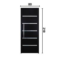 Porta Lambril Solara Com Puxador 80 X 2.10 Preta Lado Esquerdo - Hale - 2
