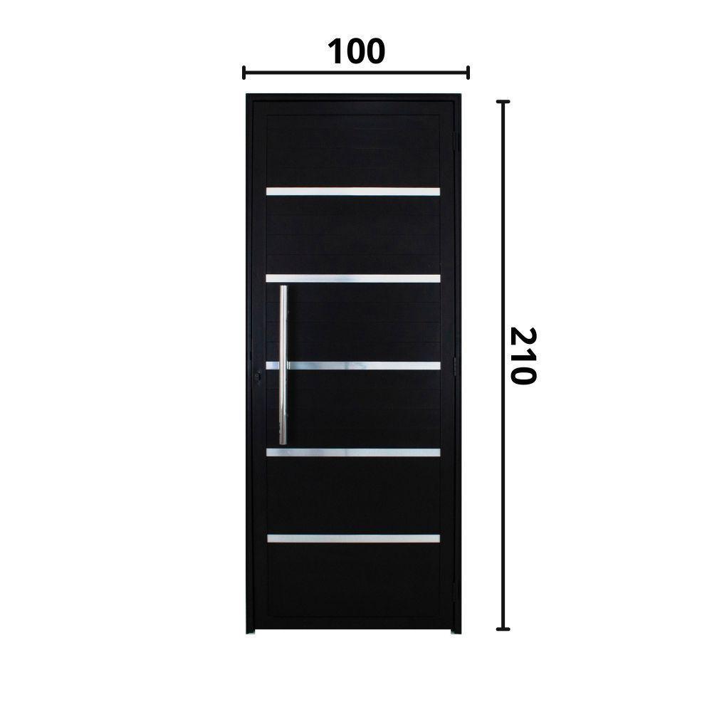 Porta Lambril Solara Com Puxador 1.00 X 2,.0 Preta Lado Direito - Hale - 2