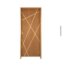 Kit Porta De Madeira 82 X 2.10 Friso Agatha Bat.misto 14cm Fech.ext Dourada Lado Esquerdo - Hale - 3