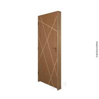 Kit Porta De Madeira 82 X 2.10 Friso Agatha Bat.misto 14cm Fech.ext Dourada Lado Esquerdo - Hale - 5