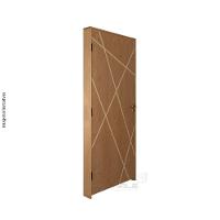 Kit Porta De Madeira 82 X 2.10 Friso Agatha Bat.misto 14cm Fech.ext Dourada Lado Esquerdo - Hale - 6