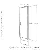 Kit Porta De Madeira 72 X 2.10 Friso Agatha Bat.misto 14cm Fech.wc Cromada Lado Direito - Hale