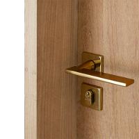 Kit Porta De Madeira 72 X 2.10 Friso Agatha Bat.misto 14cm Fech.ext Dourada Lado Esquerdo - Hale