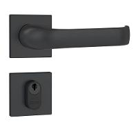 Kit Porta De Madeira 82 X 2,10 Friso Agatha Bat.misto 14cm Fech.ext Preto Fosco Lado Esquerdo - Hale