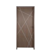 Kit Porta De Madeira 82 X 2.10 Friso Agatha Bat.misto 14cm Fech.wc Rosê Lado Esquerdo - Hale - 1