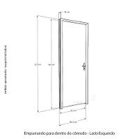 Kit Porta De Madeira 82 X 2.10 Friso Agatha Bat.misto 14cm Fech.wc Rosê Lado Esquerdo - Hale - 2
