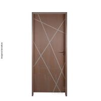 Kit Porta De Madeira 82 X 2.10 Friso Agatha Bat.misto 14cm Fech.wc Rosê Lado Esquerdo - Hale - 5