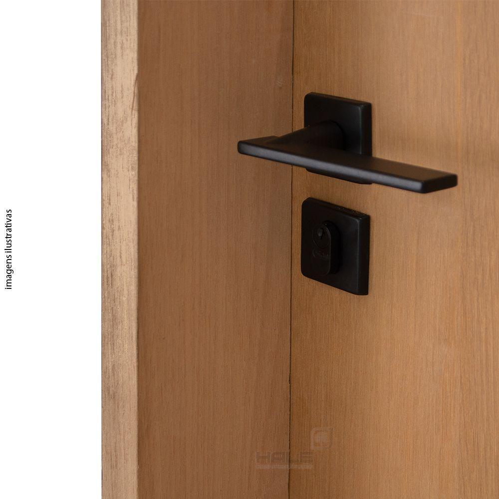 Kit Porta De Madeira 82 X 2.10 Friso Agatha Bat.misto 14cm Fech.ext Preto Fosco Lado Esquerdo - Hale - 4