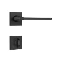 Kit Porta De Madeira 62 X 2.10 Friso Agatha Bat.misto 14cm Fech.wc Preto Fosco Lado Direito - Hale