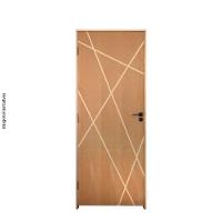 Kit Porta De Madeira 62 X 2.10 Friso Agatha Bat.misto 14cm Fech.ext Preto Fosco Lado Esquerdo - Hale - 5