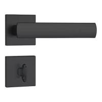 Kit Porta E Madeira 82 X 2.10 Friso Agatha Bat.14cm Fech.wc Preto Fosco Lado Esquerdo - Hale - 2