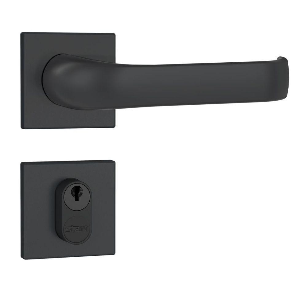 Kit Porta De Madeira 62 X 2.10 Friso Agatha Bat.misto 14cm Fech.ext Preto Fosco Lado Direito - Hale - 2