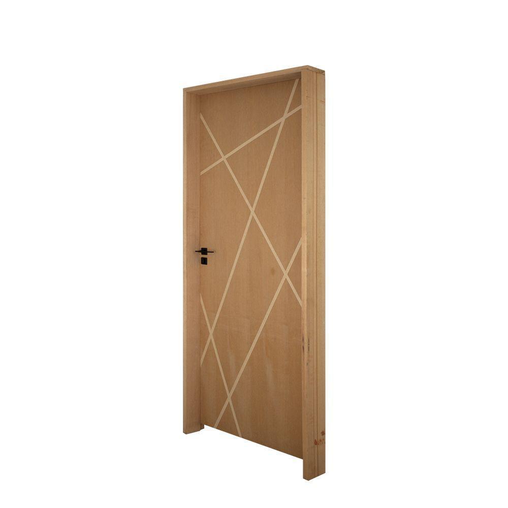 Kit Porta Montada 72 X 2.10 Friso Agatha Bat.misto 14cm Fech.wc Preto Fosco Lado Direito - Hale - 3