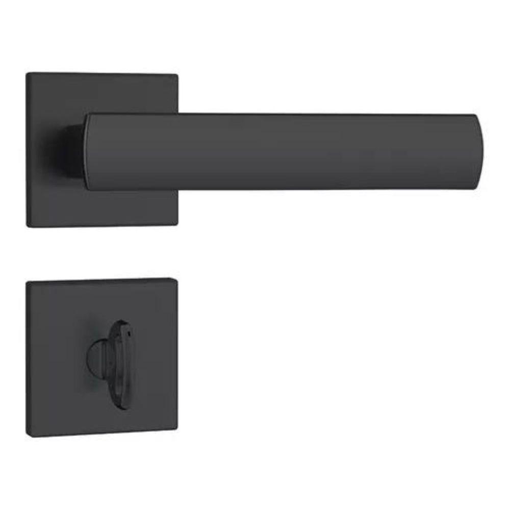 Kit Porta De Madeira 82 X 2.10 Friso Agatha Bat.misto 14cm Fech.wc Preto Fosco Lado Direito - Hale - 2