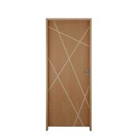 Kit Porta De Madeira 62 X 2.10 Friso Agatha Bat.misto 14cm Fech.ext Cromada Lado Direito - Hale - 1