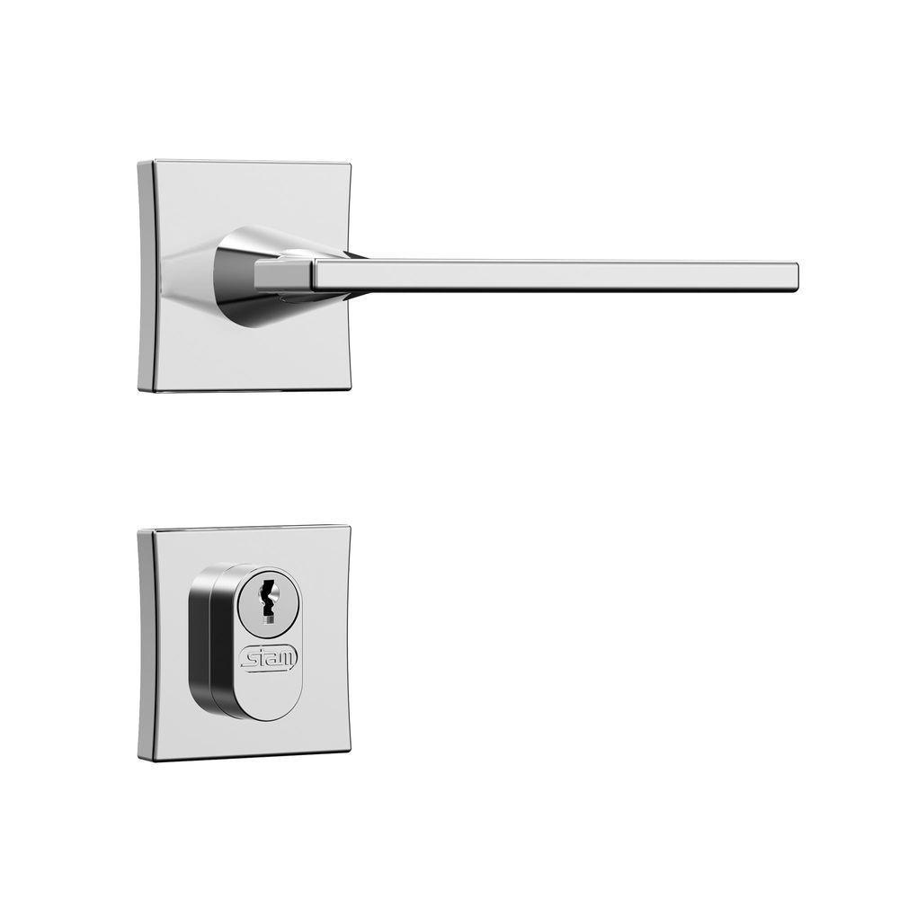 Kit Porta De Madeira 62 X 2.10 Friso Agatha Bat.misto 14cm Feh.ext Cromada Lado Esquerdo - Hale - 2