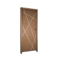 Kit Porta De Madeira 72 X 2.10 Friso Agatha Bat.misto 14cm Fech.ext Rosê Lado Esquerdo - Hale - 3