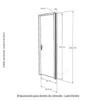 Kit Porta De Madeira 82 X 2.10 Friso Agatha Bat.misto 14cm Fech.ext Rosê Lado Direito - Hale - 5