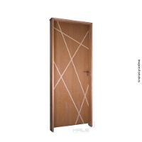 Kit Porta De Madeira 72 X 2.10 Friso Agatha Bat.misto 14cm Fech.ext Rosê Lado Esquerdo - Hale - 3