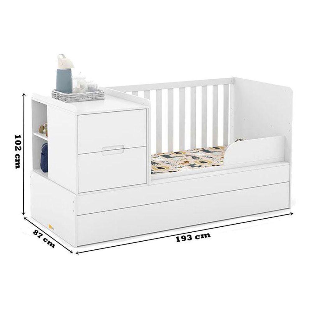 Berço Americano Multifuncional Formare Branco Acetinado Colchão - Matic - 4