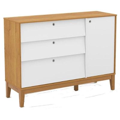 Cômoda Sapateira Unique Freijó Soft Eco Wood em MDF com Puxador em Furo