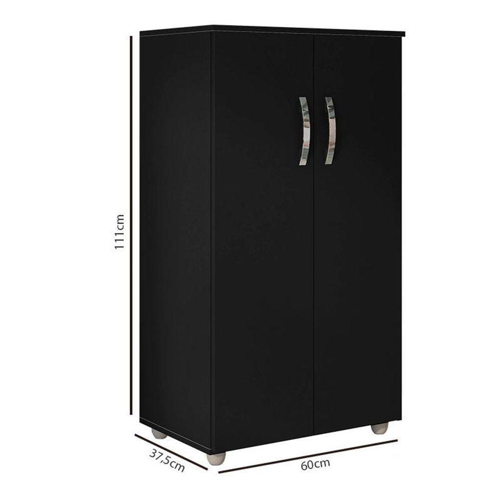 Armário Multiuso Rosana Preto Fosco - Ajl - 4