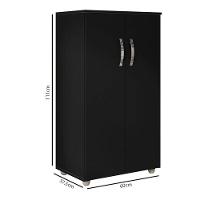 Armário Multiuso Rosana Preto Fosco - Ajl - 4