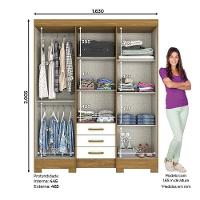 Guarda Roupa Solteiro Mentor Nature Off White - Briz Móveis - 2