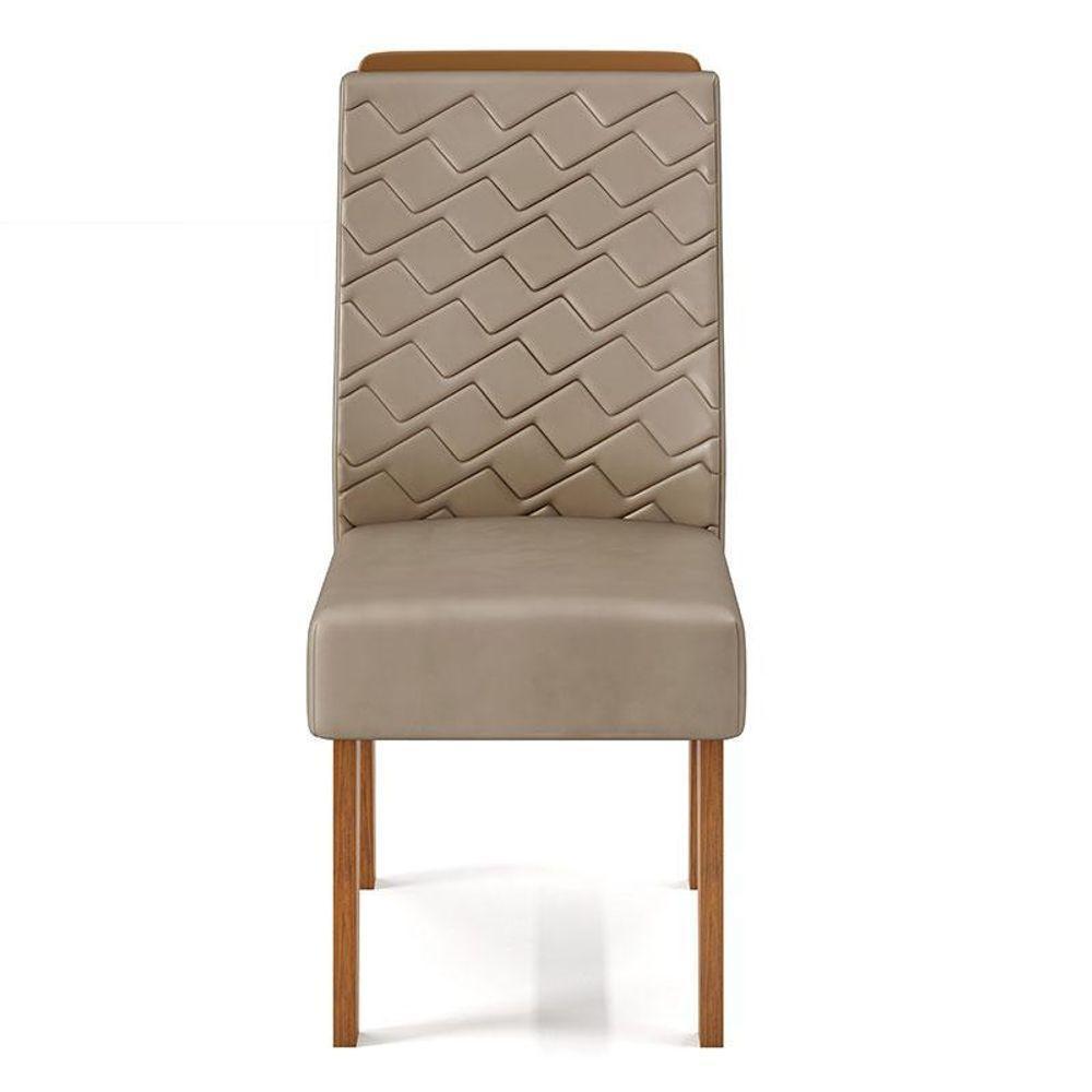 Cadeira Para Mesa De Jantar Lidia Kit 2 Peças Freijó Veludo Kraft - Dj Móveis - 3